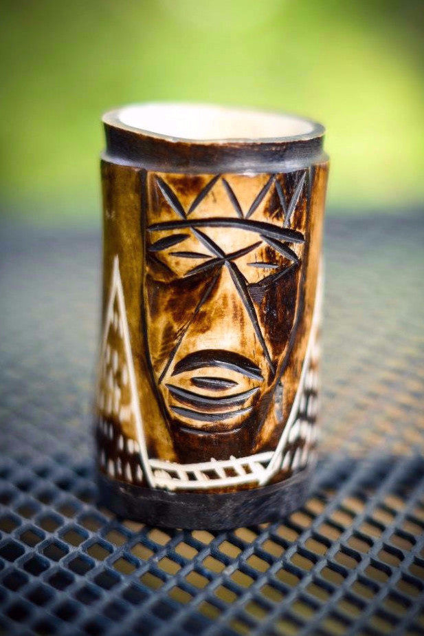 Toothpick Holder | Textured African Mask - Nyora Beads