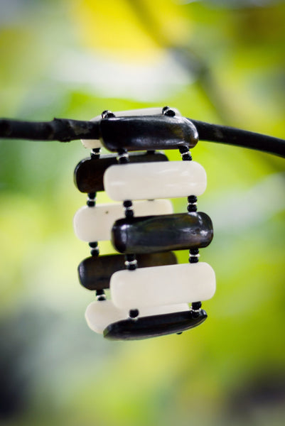 Awori Bracelet | Brown & White - Nyora Beads