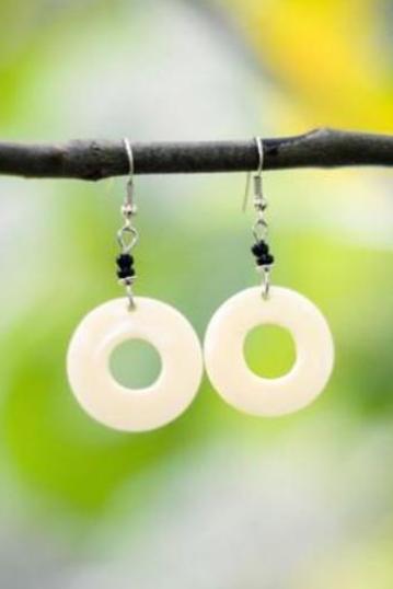 Nyafamba Earrings | White - Nyora Beads