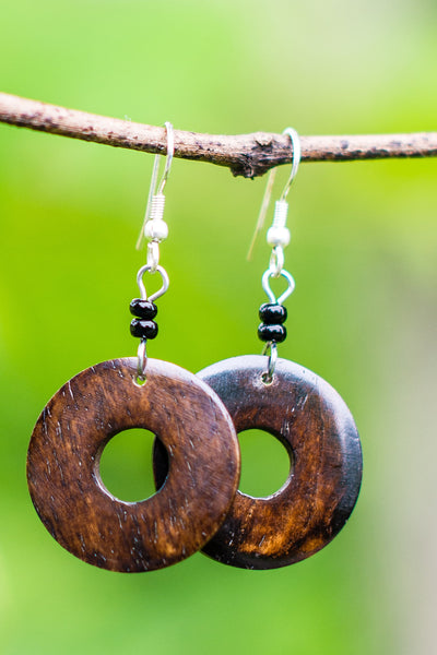Nyafamba Earrings | Brown - Nyora Beads