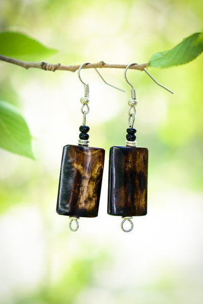 Topista Earrings | Brown - Nyora Beads