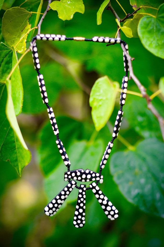 Malaika Necklace | Black & White - Nyora Beads